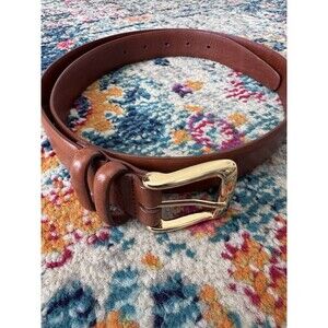 Bachrach Italian Leather‎ Brown Belt with Sold Brass Buckle Men's Size 36